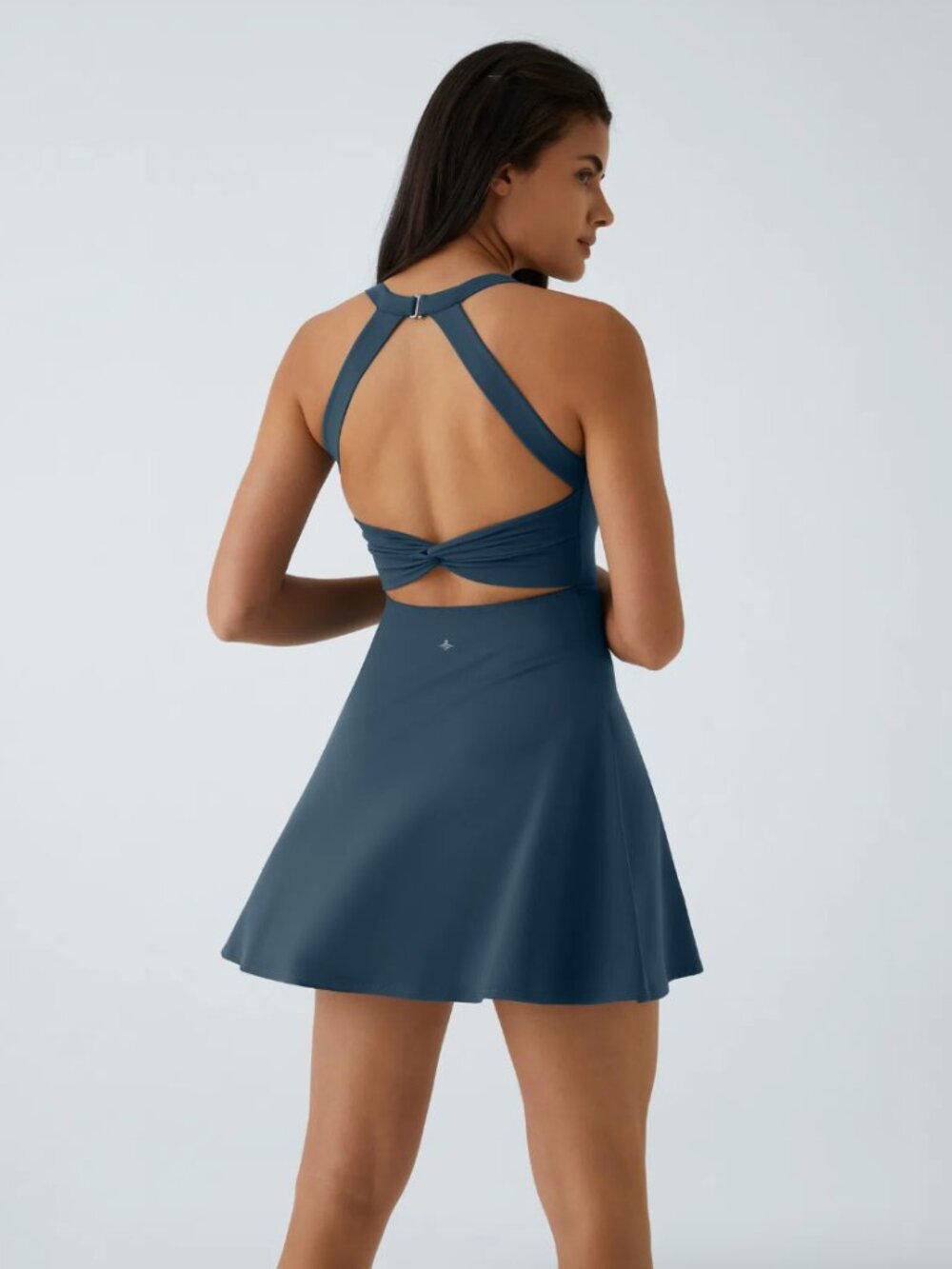 SoftlyZero Airy Backless Twisted Flare Low Support Dance Active Dress Golf sz XL